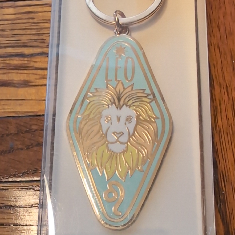 Leo Zodiac Keychain with Star Charm